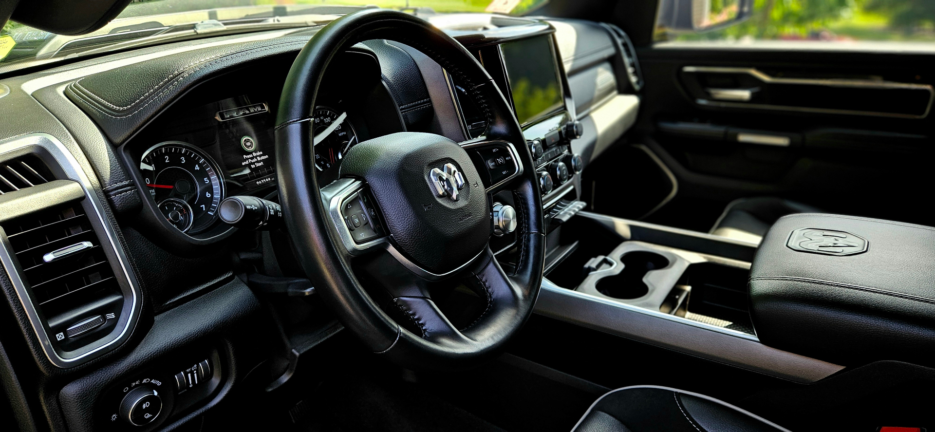 Ram 1500 driver cockpit and center console detail
