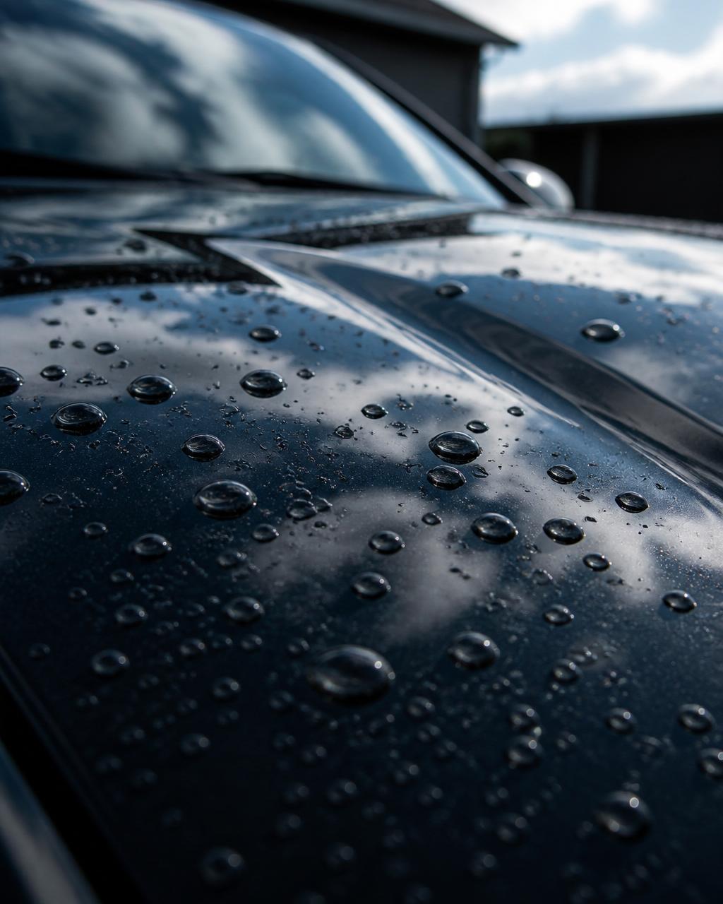 Glossy detailed paint with water beading